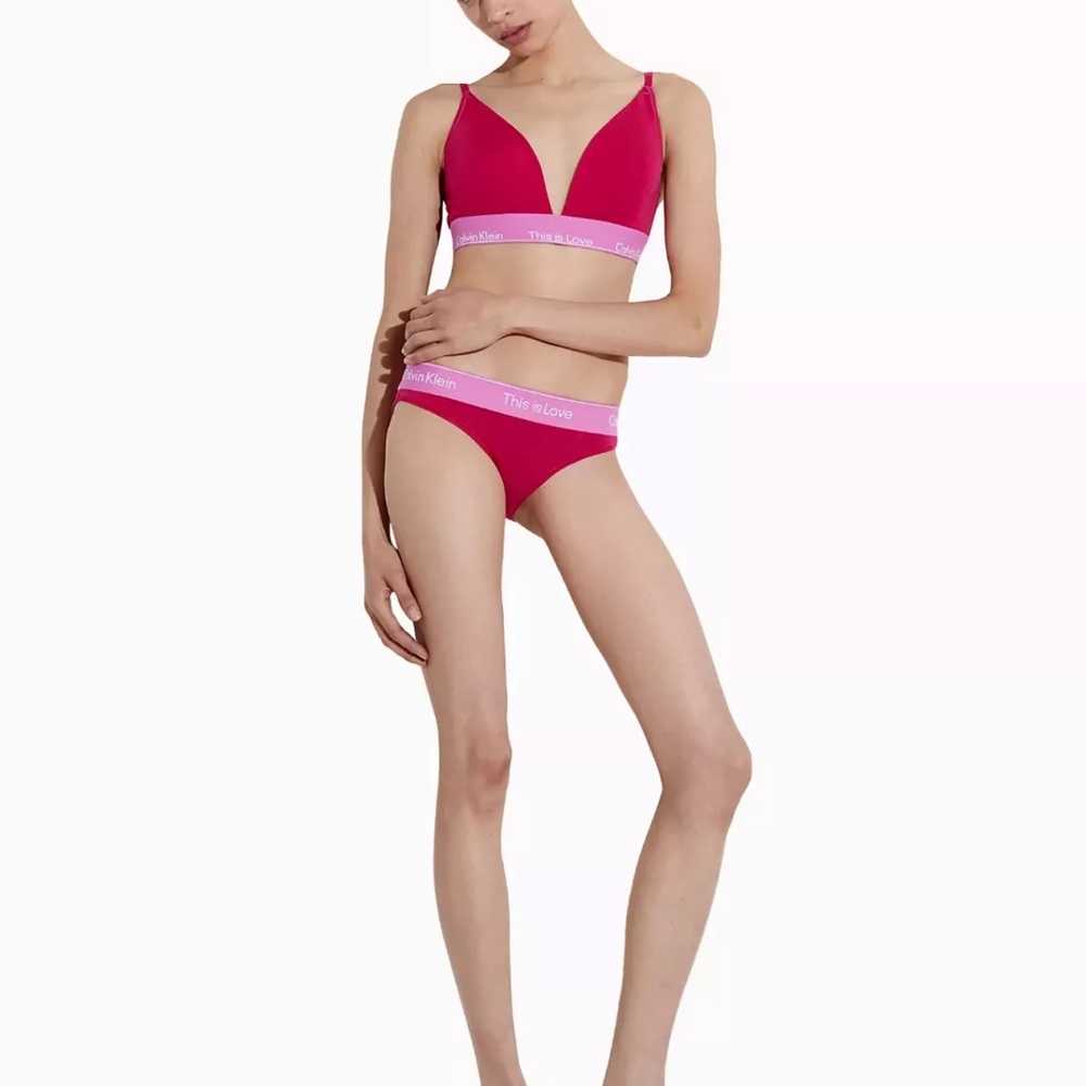 NWT Calvin Klein This Is Love Tonal Lightly Lined Triangle Bralette - Picture 2 of 4